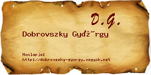 Dobrovszky György névjegykártya