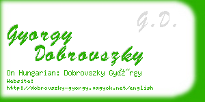 gyorgy dobrovszky business card